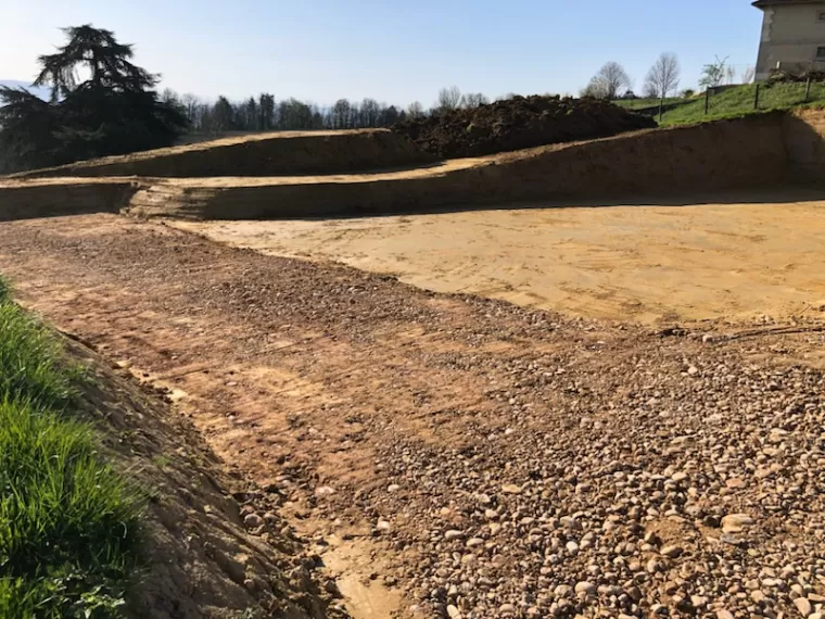 Terrassement de fondation de maison à Ambérieu-en-Bugey, Ambérieu-en-Bugey, BOMBOURG TP