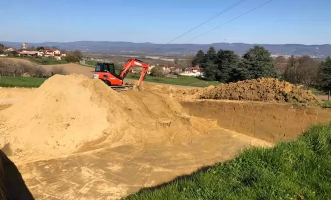 Travaux de terrassement, Ambérieu-en-Bugey, BOMBOURG TP